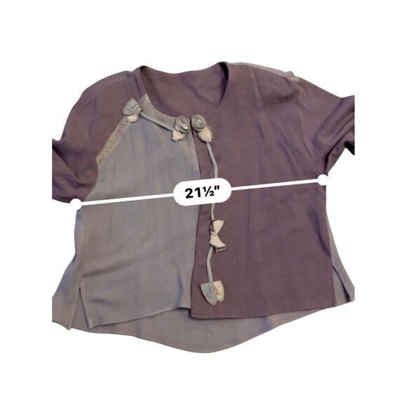 Vintage Spencer Alexis maxi dress & jacket rosette applique sz 12 USA lavender f - Picture 16 of 16